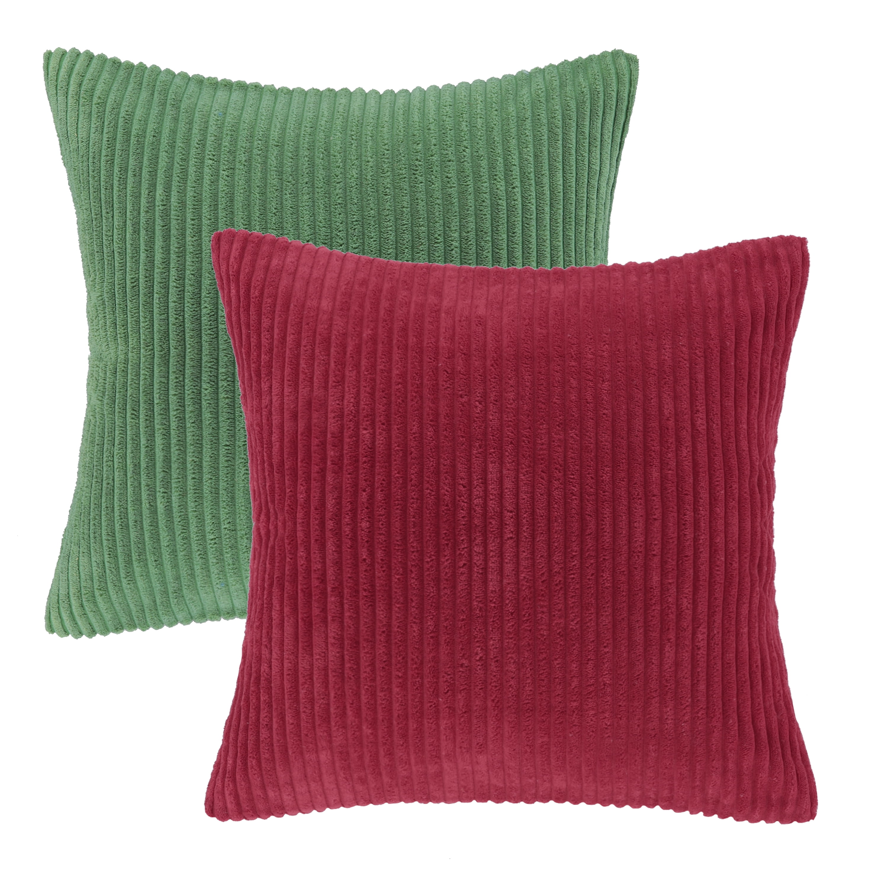 Chic Pink Corduroy Striped Velvet Throw Pillows - 18x18 - 2 Pack -  Polyester