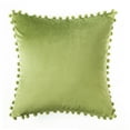 thumbnail image 1 of Phantoscope Christmas Decorative Throw Pillow, Pom Pom Velvet Series pillow cover, 18" x 18", Green, 1 Pack, 1 of 5