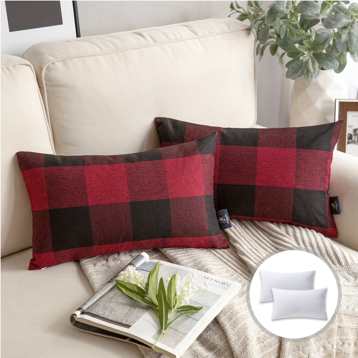 Phantoscope Christmas holiday Decorative Throw Pillow Set, Buffalo