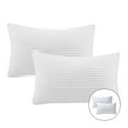 thumbnail image 1 of Phantoscope Christmas holiday Decorative Throw Pillow Set, Corduroy Striped Velvet Series Covers with inserts, 12" x 20", White, 2 Pack, 1 of 4