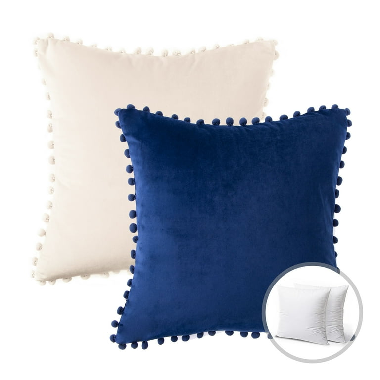 Phantoscope Christmas holiday Decorative Throw Pillow Set Pom Pom