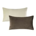 thumbnail image 1 of Phantoscope Christmas Decorative Throw Pillow Set, Silky Velvet Series Covers, 12" x 20", Dark Coffee and Off White, 2 Pack, 1 of 7