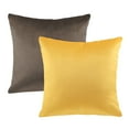 thumbnail image 1 of Phantoscope Christmas Decorative Throw Pillow Set, Silky Velvet Series Covers, 18" x 18", Dark Coffee and Yellow, 2 Pack, 1 of 7
