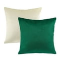 thumbnail image 1 of Phantoscope Christmas Decorative Throw Pillow Set, Silky Velvet Series Covers, 20" x 20", Green and Off White, 2 Pack, 1 of 7