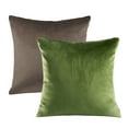 thumbnail image 1 of Phantoscope Christmas Decorative Throw Pillow Set, Silky Velvet Series Covers, 20" x 20", Light Green and Dark Coffee, 2 Pack, 1 of 7