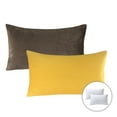thumbnail image 1 of Phantoscope Christmas holiday Decorative Throw Pillow Set, Silky Velvet Series Covers with inserts, 12" x 20", Dark Coffee and Yellow, 2 Pack, 1 of 7