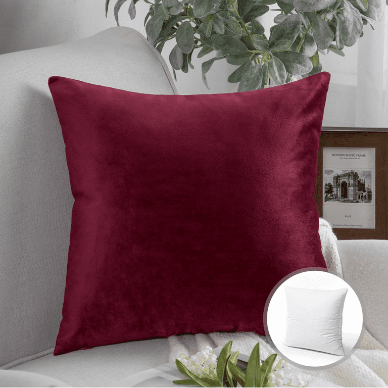 Phantoscope Christmas holiday Decorative Throw Pillow with insert, Silky  Velvet Series, 22 x 22, Off White, 1 Pack