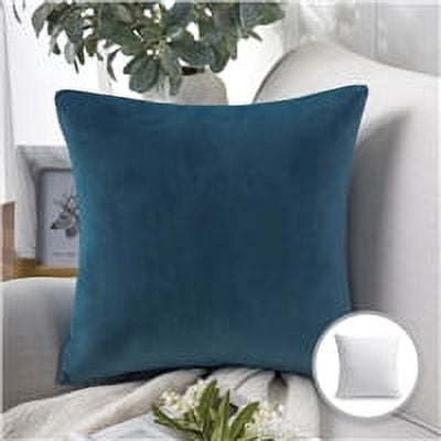 Phantoscope Christmas holiday Decorative Throw Pillow with insert, Silky Velvet Series, 22" x 22", Dark Blue, 1 Pack