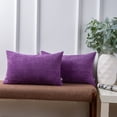 thumbnail image 1 of Phantoscope Corduroy Velvet Throw Pillow Covers 12x20 Set of 2, Soft Textured Decorative Cushion Cases for Sofa Couch Bed, Farmhouse Style, Purple (Pillow Covers Only), 1 of 9