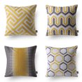 thumbnail image 1 of Phantoscope Cotton Embroidery Series Decorative Throw Pillow Cover, 18" x 18", Yellow/Gray, 4 Pack, 1 of 5
