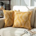 thumbnail image 1 of Phantoscope Cotton Jacquard Geometric Series Decorative Throw Pillow, 18" x 18", Yellow Grass, 2 Pack, 1 of 4