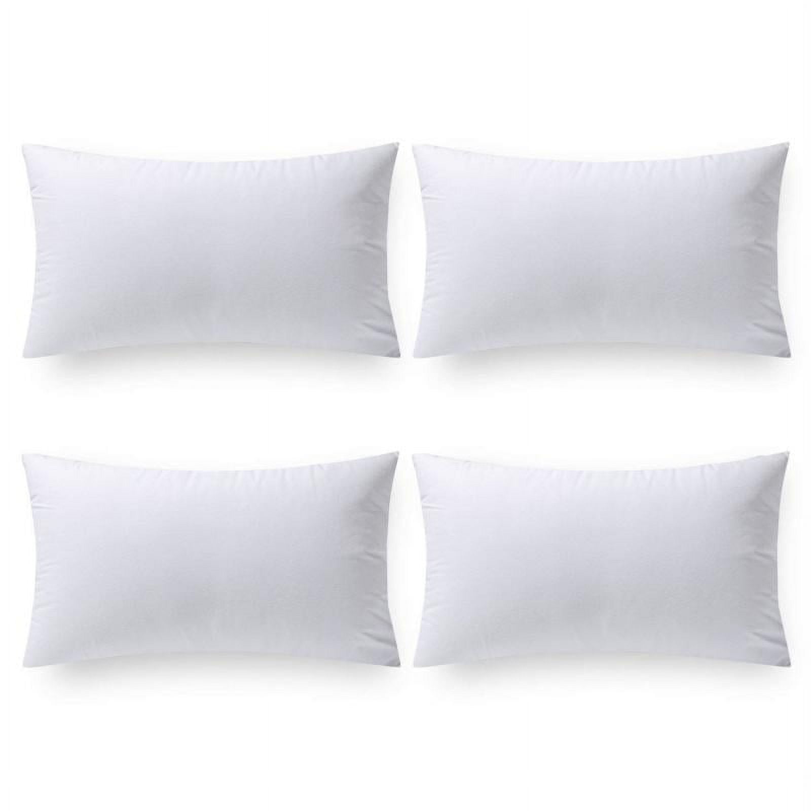 White Rectangular Polyester Throw Pillow Inserts, 12 x 20 inches, Set of 4