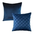 thumbnail image 1 of Phantoscope Decorative Throw Pillow Set, Soft Silky Velvet & Soft Pleated Velvet Bundle, for Sofa Couch Bedroom, Navy, 18" x 18", 1 of 7