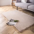 thumbnail image 1 of Phantoscope Deluxe Soft Faux Rabbit Fur Collection Decorative Home Decor Modern Area Rug, Beige, 1 of 4
