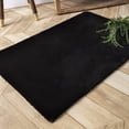 thumbnail image 1 of Phantoscope Deluxe Soft Faux Rabbit Fur Collection Decorative Home Decor Modern Area Rug, Black, 1 of 4