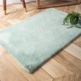 thumbnail image 1 of Phantoscope Deluxe Soft Faux Rabbit Fur Collection Decorative Home Decor Modern Area Rug, Green, 1 of 4