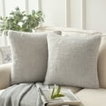 thumbnail image 1 of Phantoscope Deluxe Soft Faux Rabbit Fur Series Decorative Throw Pillow, 18" x 18", Gray, 2 Pack, 1 of 4