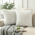 thumbnail image 1 of Phantoscope Deluxe Soft Faux Rabbit Fur Series Decorative Throw Pillow, 18" x 18", White, 2 Pack, 1 of 4