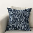 thumbnail image 1 of Phantoscope Denim Jacquard Throw Pillow Striped Decorative Pillow, 18"x 18", Dark Blue, 1 Pack, 1 of 3