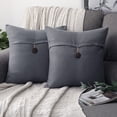thumbnail image 1 of Phantoscope Farmhouse Button Series Outdoor Decorative Throw Pillow, 20" x 20", Dark Gray, 2 Pack, 1 of 3