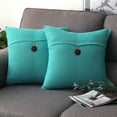 thumbnail image 1 of Phantoscope Farmhouse Button Series Outdoor Decorative Throw Pillow, 20" x 20", Water Green, 2 Pack, 1 of 3