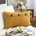 thumbnail image 1 of Phantoscope Farmhouse Series Cotton Blend Decorative Throw Pillow with Triple Button, 12" x 20", Yellow, 1 Pack, 1 of 5