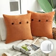 thumbnail image 1 of Phantoscope Farmhouse Series Triple Button Decorative Throw Pillow, 18" x 18", Orange, 2 Pack, 1 of 5