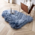 thumbnail image 1 of Phantoscope Faux Sheepskin Fur Area Rug, Soft Fluffy Faux Fur Carpet, Dark Blue, 2 x 3 ft, Irregular Shape, 1 of 6