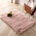 thumbnail image 1 of Phantoscope Faux Sheepskin Fur Area Rug, Soft Fluffy Faux Fur Carpet, Pink, 2 x 3 ft, Rectangle, 1 of 6