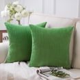thumbnail image 1 of Phantoscope Pillow Covers Set of 2, 18x18 inch, Corduroy Velvet, Solid Green, Decorative Couch Cushion Covers, 1 of 6