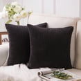 thumbnail image 1 of Phantoscope Corduroy Velvet Pillow Covers 22x22 Inches Black, 1 of 6