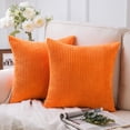 thumbnail image 1 of Phantoscope Pillow Covers Set of 2, 22x22 Inch, Corduroy Velvet, Orange, Decorative Couch Cushion Covers, 1 of 6