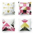 thumbnail image 1 of Phantoscope Geometric 100% Cotton Series Decorative Throw Pillow, 18" x 18", Pink/Gold, 4 Pack, 1 of 2