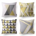 thumbnail image 1 of Phantoscope Geometric 100% Cotton Series Decorative Throw Pillow Covers, Gray Yellow, 18" x 18", Set of 4, 1 of 6