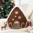 thumbnail image 1 of Phantoscope Gingerbread House Merry Christmas Throw Pillow for Couch Sofa Bed Car, 12" x 13", Dark Coffee, 1 Pack, 1 of 5