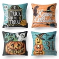 thumbnail image 1 of Phantoscope Halloween Holiday Collection Decorative Pillow Covers, 18" x 18", Orange Pumpkin, 4 Pack, 1 of 5