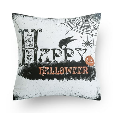 Phantoscope Halloween Holiday Collection Decorative Throw Pillow, 18" x 18", Crow and Spider, 1 Pack