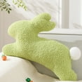thumbnail image 1 of Phantoscope Happy Easter Rabbit Shaped Teddy Fleece Soft Throw Pillow for Bedroom Living Room Decor Easter Gift, 14.5" x 21.5", Light Green, 1 Pack, 1 of 4