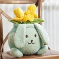 thumbnail image 1 of Phantoscope Happy Easter Rabbit Shaped Throw Pillow, Teddy Fleece Soft Flower Pot Decorative Pillow, Green 8 x 8.5 Inches for Couch Sofa Bed Chair, 1 of 6