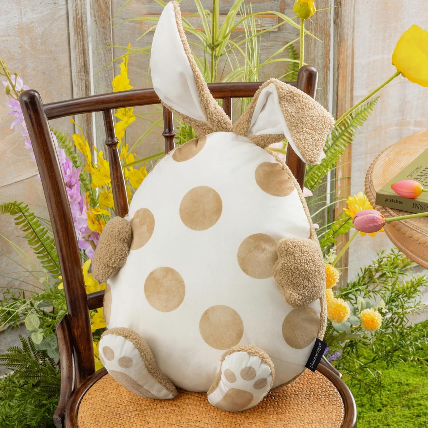 Phantoscope Happy Easter Shaped Plush Sherpa Egg Throw Pillow with ...