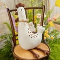 thumbnail image 1 of Phantoscope Happy Easter Shaped Soft Teddy Sherpa Hen Throw Pillow with Ribbon and Wings Cockscomb Feet for Living Room Bedroom, 29"x15.5", Off White, 1 Pack, 1 of 5