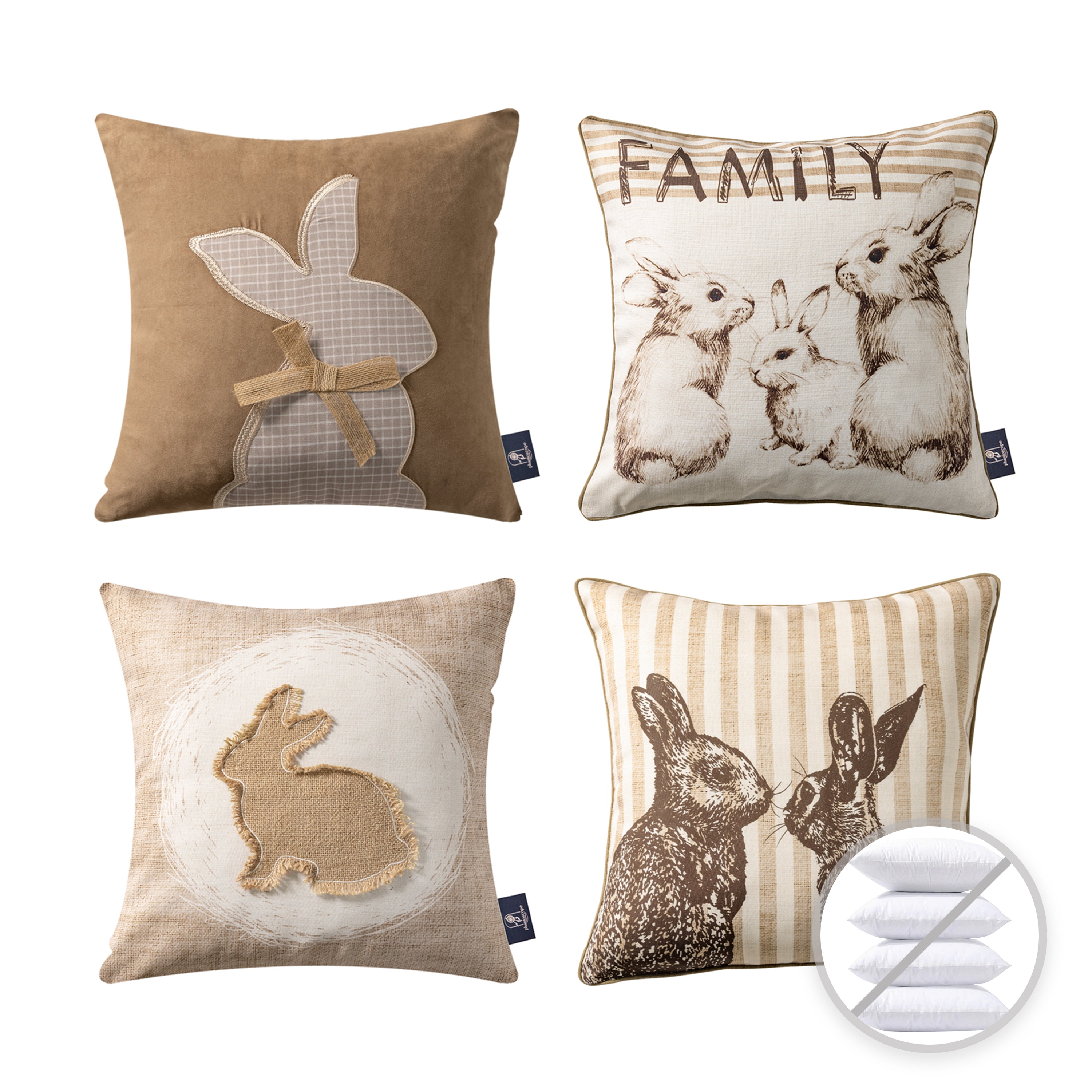 Phantoscope Hello Spring Series Easter Bunny Decorative Throw Pillow ...