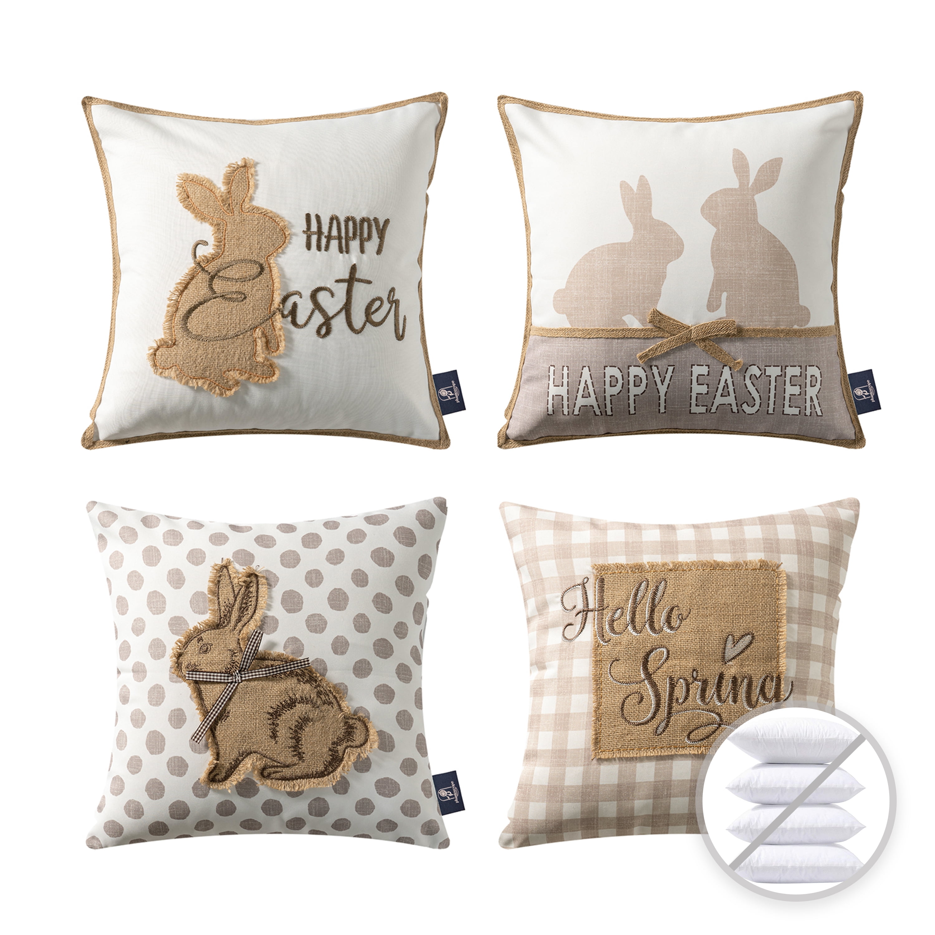 Coral Satin Pillowcase Small Pillows for Kids Easter Throw Pillow Covers  Cartoon Easter Bunny Eggs Decorative Pillowcase Cotton Pillow Cushion Case