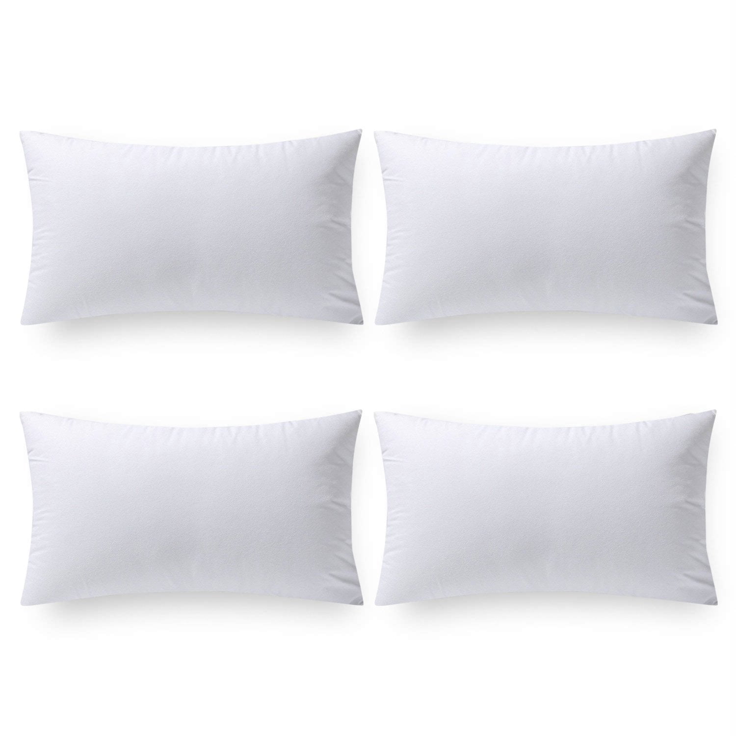 Phantoscope Hypoallergenic 12x20 Pillow Inserts 4 Pack, Rectangular Bulk Cushion Set for Home Decor