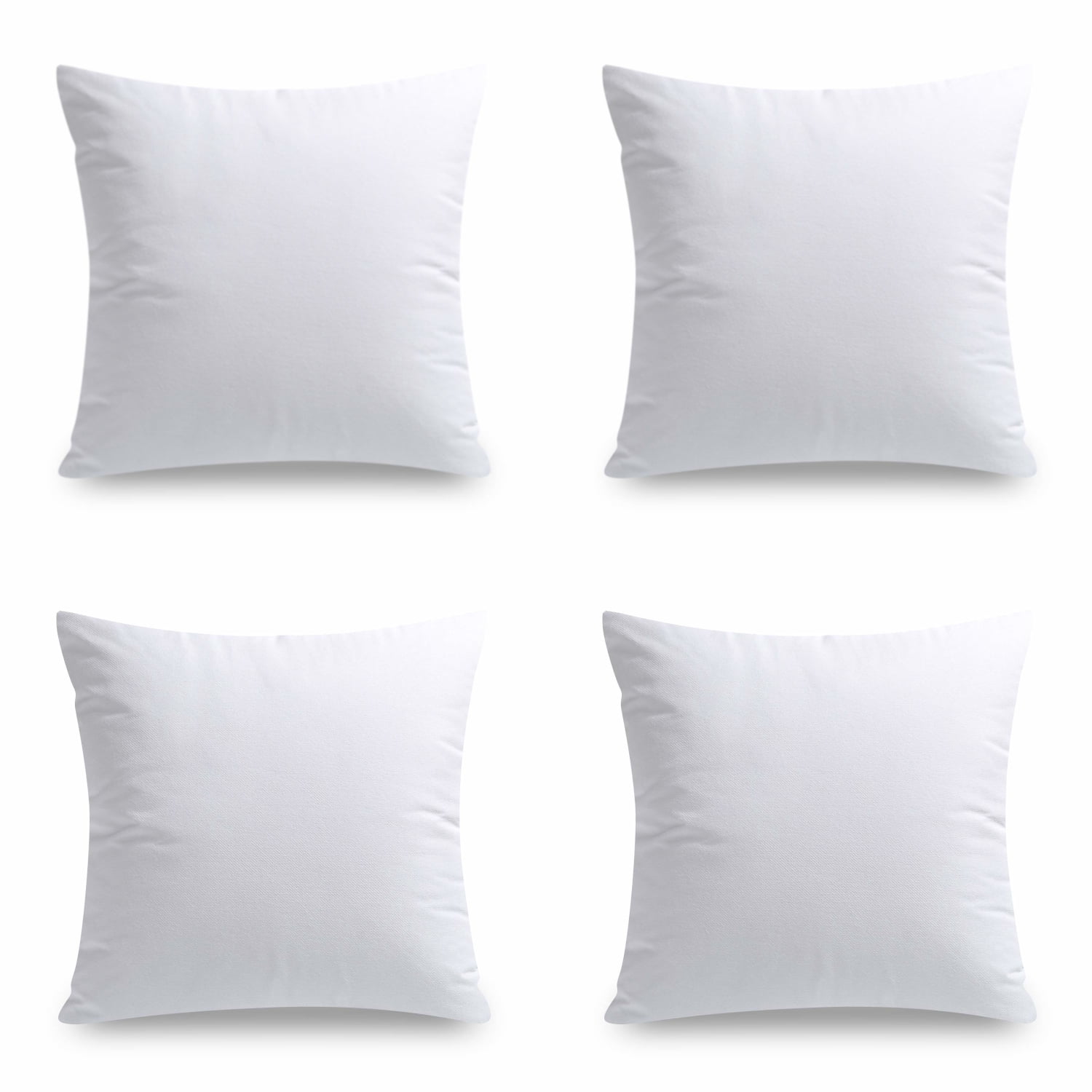 Phantoscope Hypoallergenic 16x16 Pillow Inserts 4 Pack, Square Plush Cushion Set for Living Room Bed