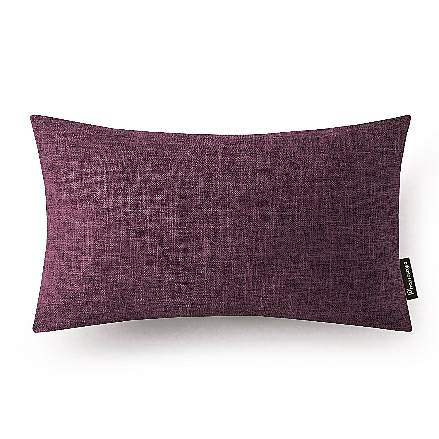 Phantoscope Linen-Look Decorative Throw Pillow with Insert, 12 x 20 in, Dark Purple, 1 Pack