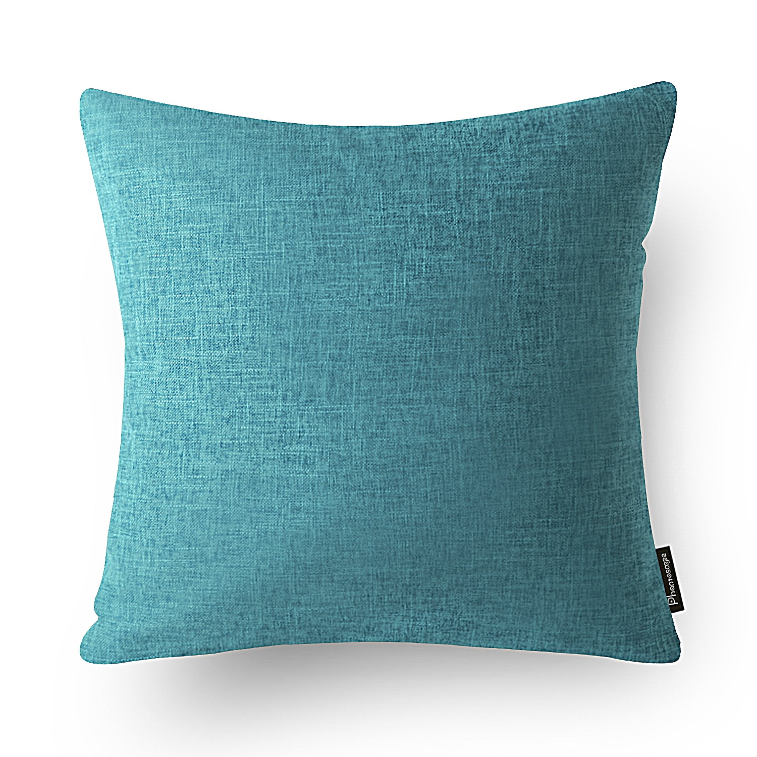 Phantoscope Linen-Look Decorative Throw Pillow with Insert, 18 x 18 in, Lake Blue, 1 Pack