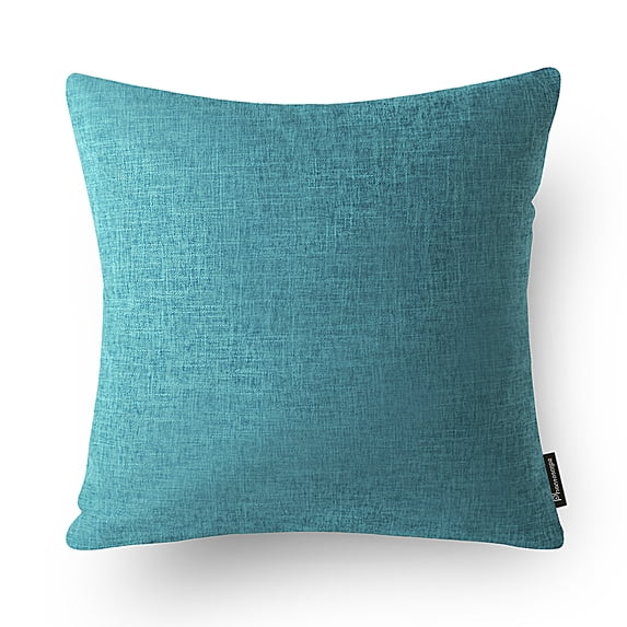 Phantoscope Linen-Look Decorative Throw Pillow with Insert, 18 x 18 in, Lake Blue, 1 Pack