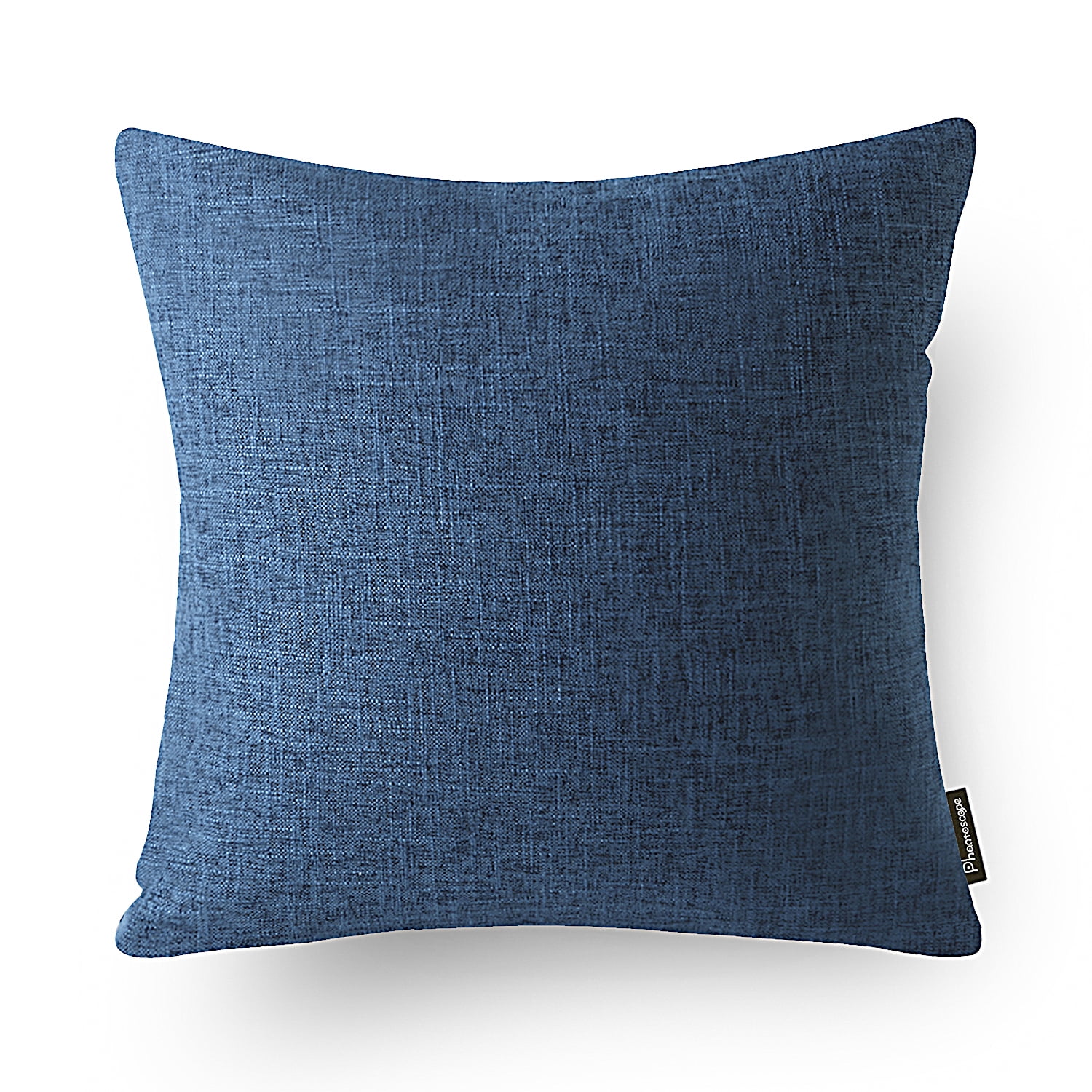 Phantoscope Linen-Look Decorative Throw Pillow with Insert, 18 x 18 in, Navy Blue, 1 Pack