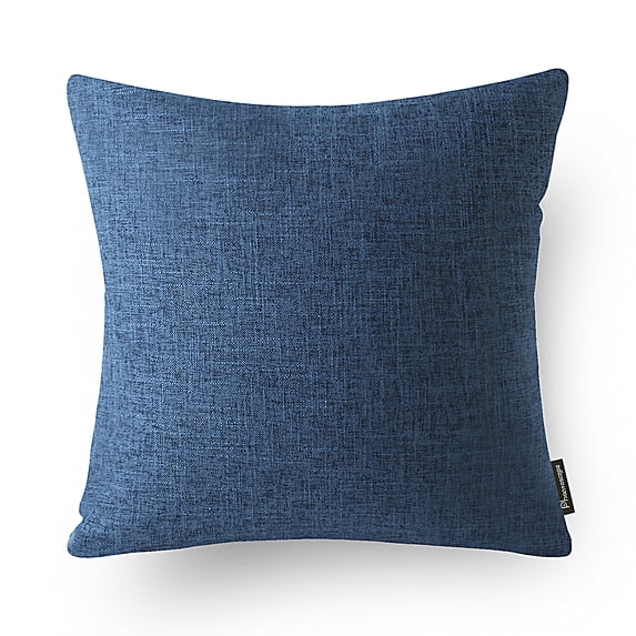 Phantoscope Linen-Look Decorative Throw Pillow with Insert, 18 x 18 in, Navy Blue, 1 Pack